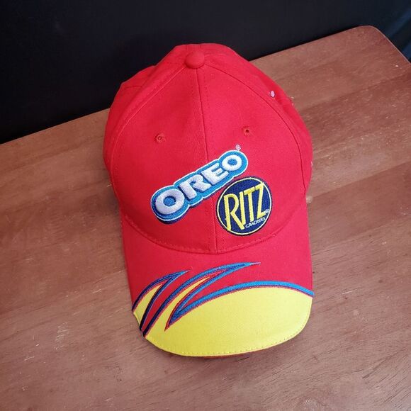 Oreo Ritz Dale Jr #81 Red and Yellow Baseball Cap Hat Flames - Picture 1 of 4